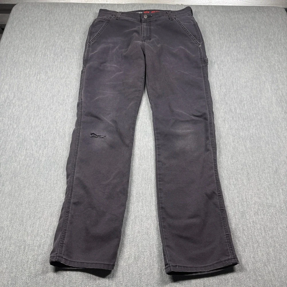 Dickies Pants Mens 30x32 Flex Regular Fit Canvas Duck Carpenter Workwear Gray